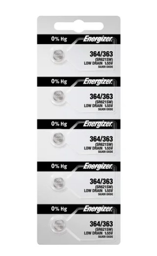 ENERGIZER ENE364 PILA OXIDO PLATA 1.55V 364/363 BLISTER X 5 U