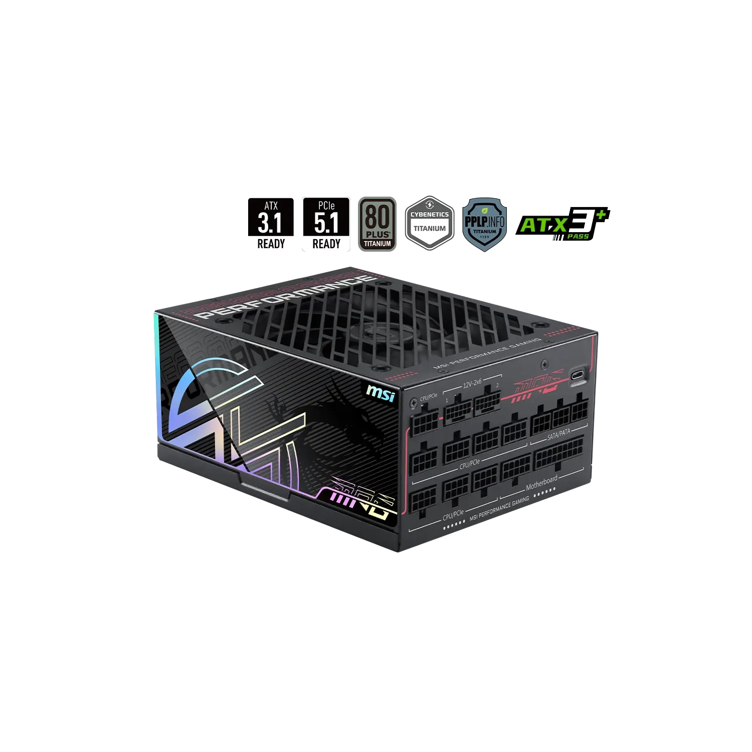 Fuente MSI MPG AI1600TS PCIE5 1600W 80 Plus Titanium Cable USA