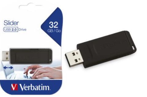 Pendrive 32Gb Verbatim Slider Usb 2.0 Negro