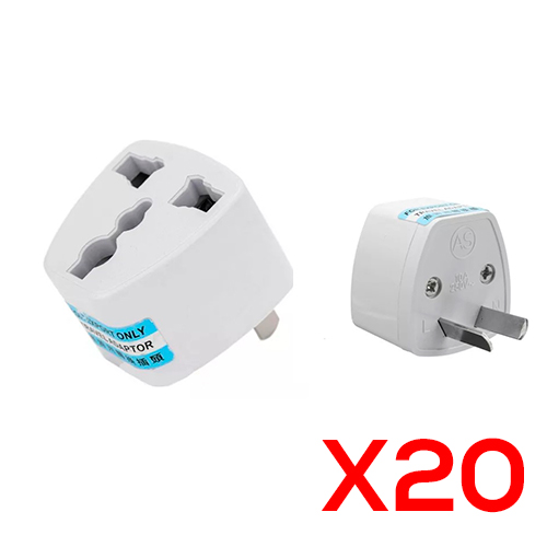 PACK ADAPTADOR ENCHUFE MULTINORMA MUNDIAL A 220V x 20