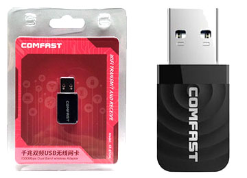 PLACA DE RED WIFI USB COMFAST CF-812AC 1300MBPS DUAL BAND 2.4GHZ 5.8GHZ