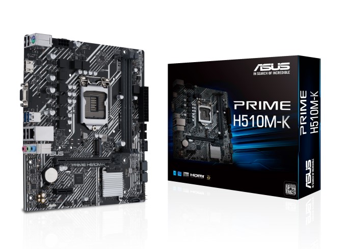 ASUS PRIME H510M-K MOTHERBOARD INTEL LGA 1200 10MA 11VA M.2 HDMI D-SUB USB 3.2 SATA 6 GBPS COM RGB