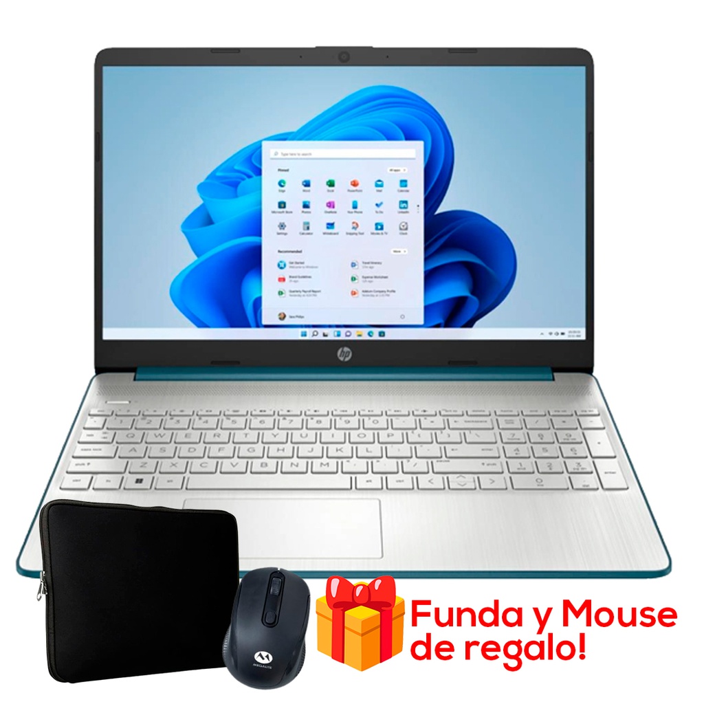 HP NOTEBOOK 15-EF2729WM AMD RYZEN 5 5500 RAM 8GB SSD 256GB 15.6&quot; FHD WIN11 TECLADO ING.