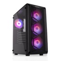 GABINETE MERX GAMER OS-100 + 4 COOLER ARGB BLACK OCTOPUS