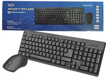 KIT TECLADO + MOUSE INTCO RDKM-700 2.4GHZ TECLADO LLEVA 1XAA MOUSE 2XAAA NO INCLUIDAS INALAMBRICO