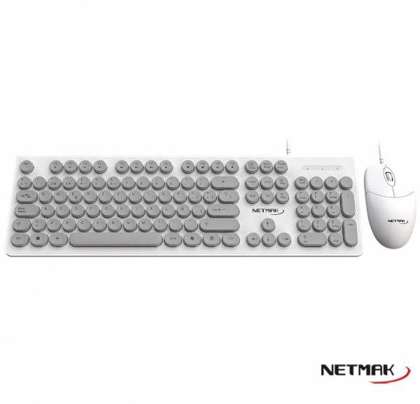 NETMAK NM-KB258-W TECLADO + MOUSE USB BLANCO