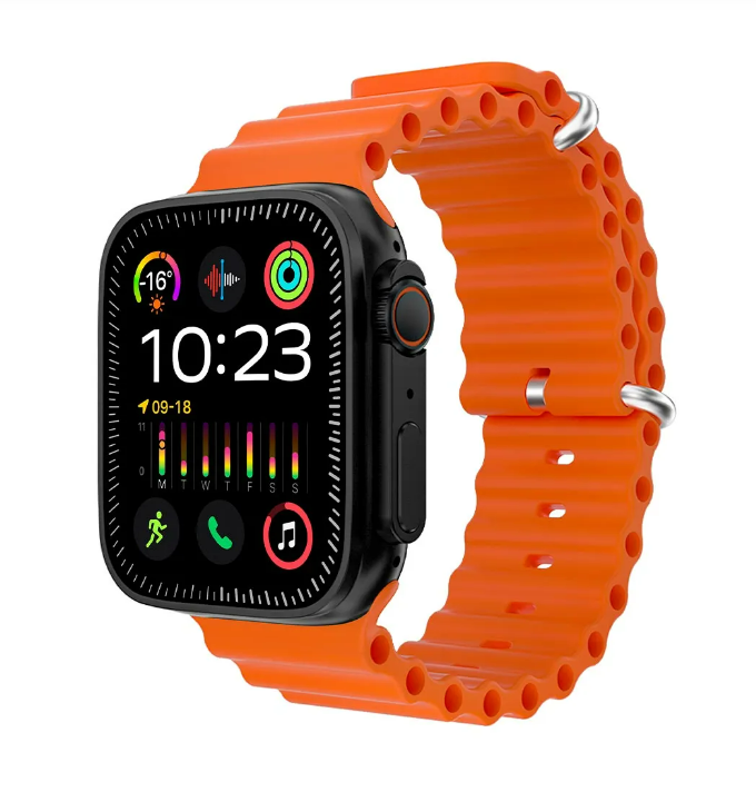 LAXASFIT T800 ULTRA 2 SMARTWATCH CASE BLACK SILICONE ORANGE co2t800ul2BO