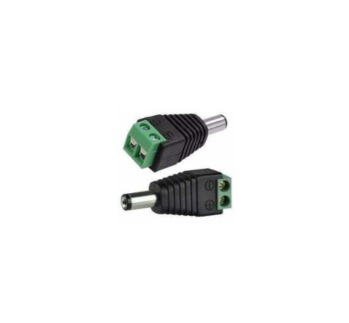 Ficha balun conector 5.5 x 2.1 mm - Macho con Bornera