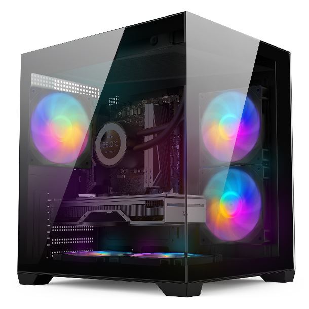 SENTEY GABINETE A5 BLACK VIDRIO TEMPLADO 5 COOLER F-RGB 120MM