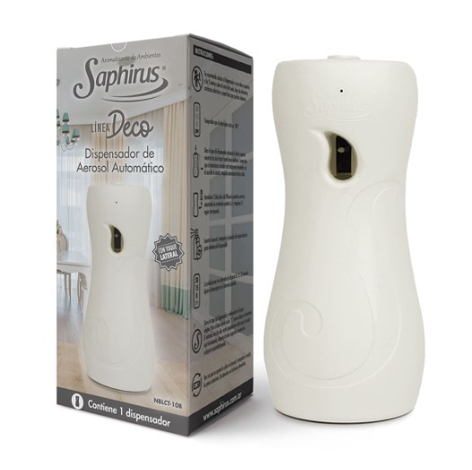 DISPENSER AROMATIZADOR AUTOMATICA A PILAS 2XAA - SAPHIRUS BLANCO