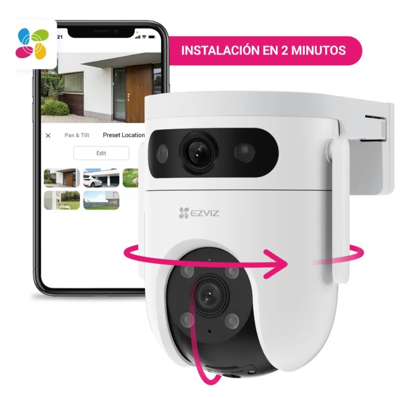 Ezviz Cs-H9C-R100-8H33Wkfl 2K Cámara Dual Color Vu Audio Wifi Exterior Dual Band ( Consulte Por Instalacion A Domicilio )