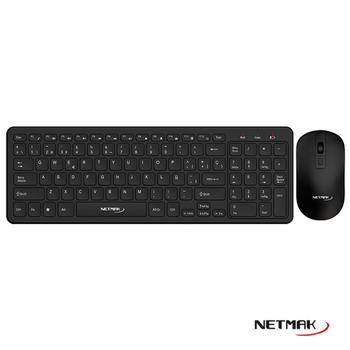 [8883] NETMAK COMBO INALAMBRICO TECLADO Y MOUSE NM-KB620 NEGRO 2.4GHC SLIM