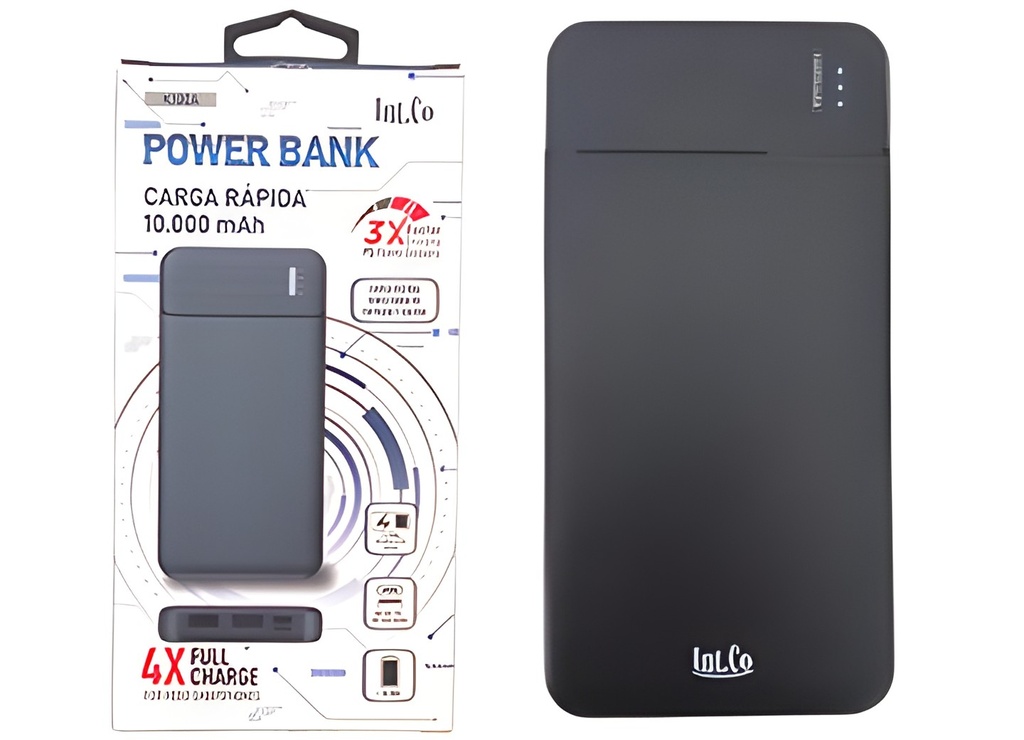 Intco Power Bank Bateria Externa B100A 10.000 Mah 20W 5V 9V