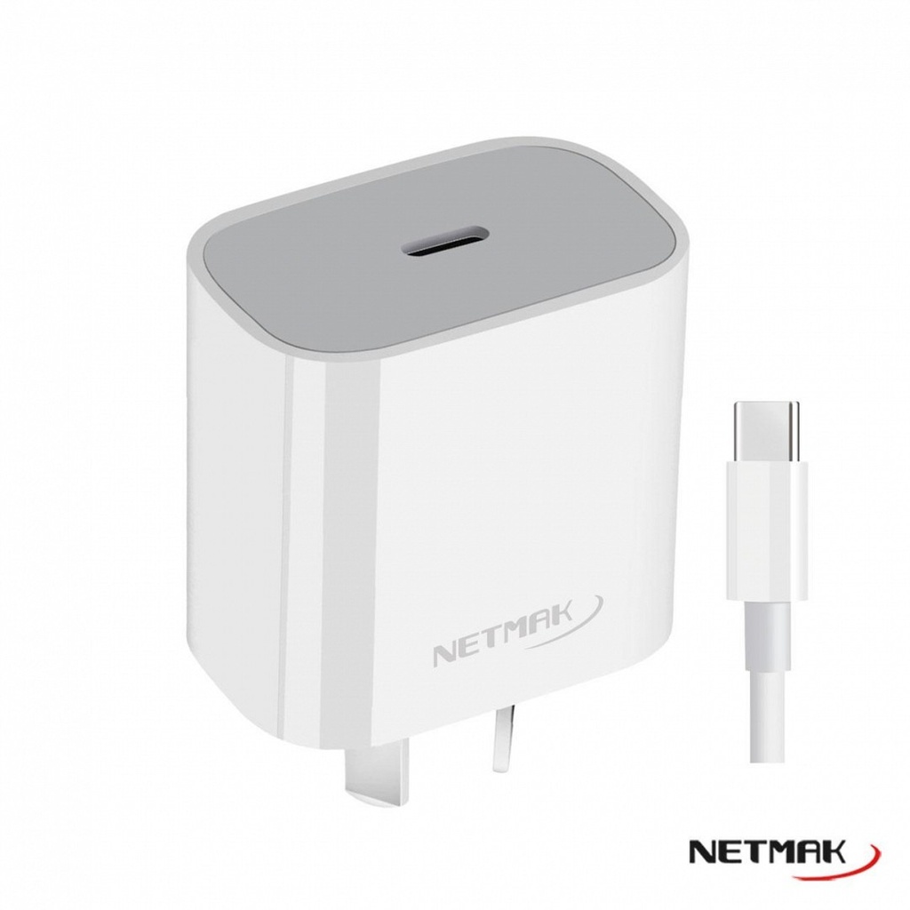 Netmak Nm-Cp8 Cargador Usb-C Pd 20W Con Cable Tipo C