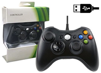 [8920] JOYSTICK XBOX 360 PC USB CON CABLE 2M NEGRO ALTERNATIVO