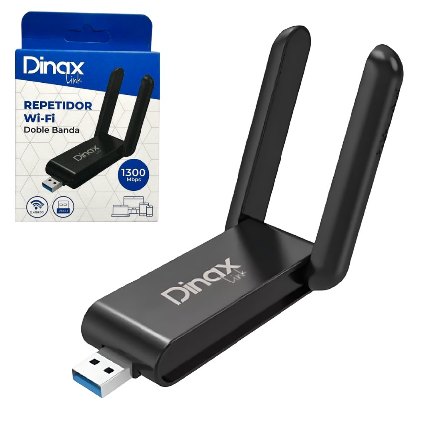 DINAX DXREPE2BAN REPETIDOR WIFI DOBLE BAND 1300 MBPS USB