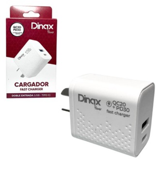 [8998] DINAX SN2CAR51TC CARGADOR 220V SALIDA USB Y TIPO C 20W