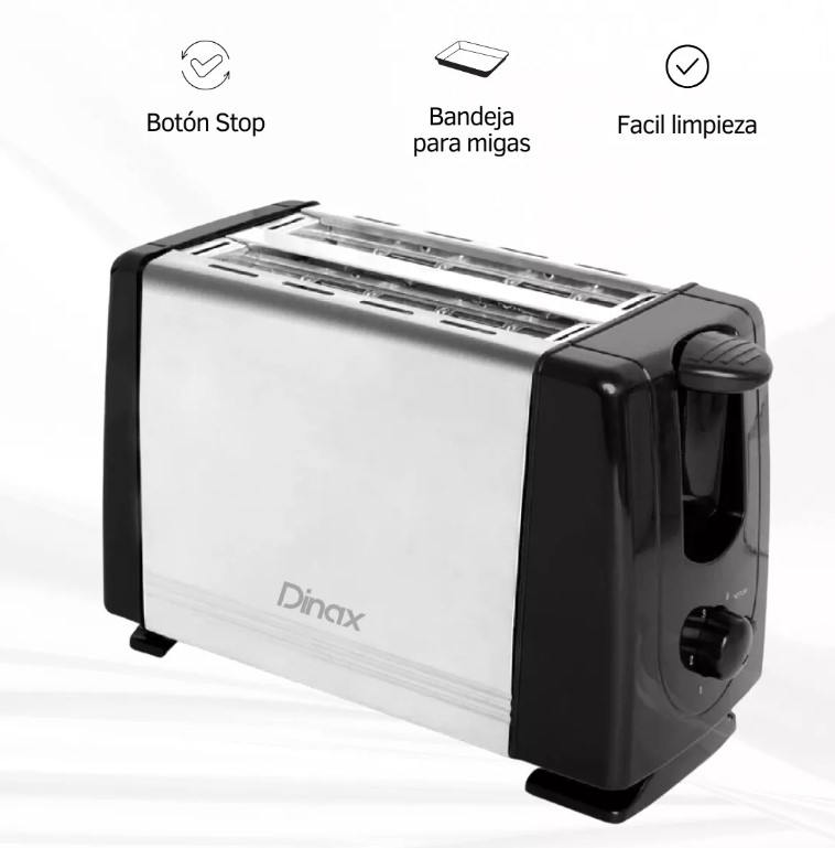 DINAX TOSTM900 TOSTADORA 900W - 2 RANURAS