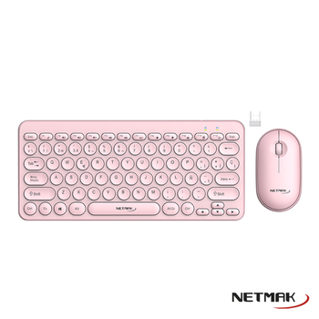 [9031] NETMAK NM-KB850-P KIT MOUSE + TECLADO INALAMBRICO ROSA