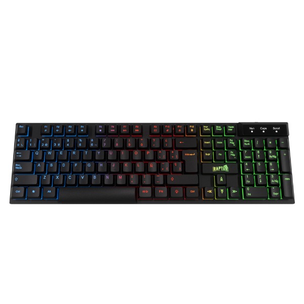 Raptor Gamer Teclado Fireclaw M1 Membrana Rainbow 7 Colores