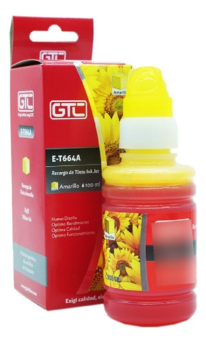Gtc Tinta Alternativa Epson 664 Amarillo Serie L Sistema Continuo Ink Jet 100Ml