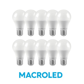 [9061] PACK X10 MACROLED LAMPARA BT-60-12WW 12W E27 BLANCO CALIDO 3000K