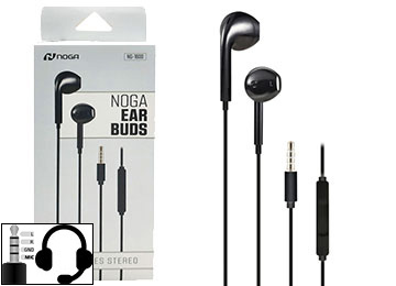 AURICULAR TAPON NOGANET NG-1600 FLAT MANOS LIBRES NEGRO