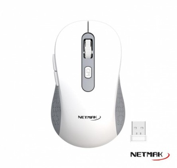 [9273] NETMAK NM-M690 MOUSE INALAMBRICO WIRELESS 2.4 GHZ + BLUETOOTH COLOR WHITE BLANCO