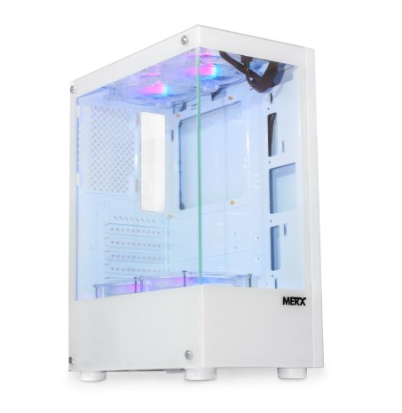 MERX GABINETE GAMER WOLF WF-100 + 4 COOLER ARGB WHITE