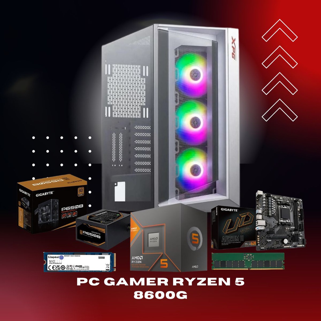 PC ARMADA GAMER RYZEN 5 8600G AM5 32GB RAM M.2 1TB FUENTE 80+ 700W + SISTEMA