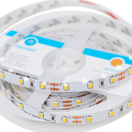 [1136] MACROLED - TIRA LED 2835 60W BLANCO CALIDO IP20 INTERIOR DIMERIZABLE 300 LEDS 5M ROLLO WW-C300-FW12-IP20