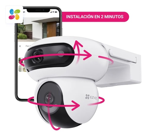 [10332] Ezviz Cs-H90-R100-8H44Wkfl Cámara Wifi Dual Rotacion 2K+ Color Vu Audio Exterior 220V