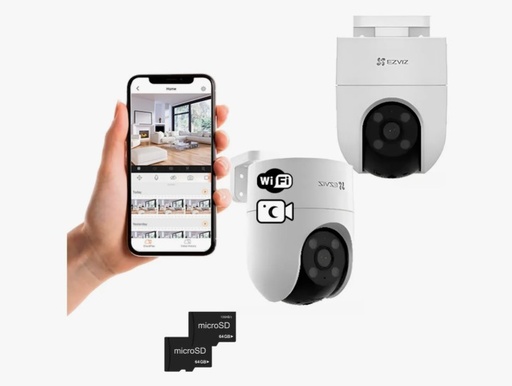 [10476] Combo X 2 - Cámara Ezviz H8C Full Hd 3 Mpx Color Vu I.A + Micro Sd 64Gb