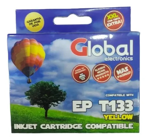 [10492] Global T133 Amarillo Cartucho Epson Alternativo 13 Mls T133 Amarillo