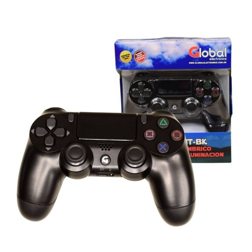 [10494] Global Joystick Inalambrico Compatible P4 Con Luz Recargable Con Vibración Entrada Auricular Color Negro 