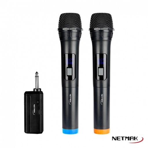 [10530] Netmak Nm-Mc18 Set Micrófonos X2 Inalámbricos Profesionales