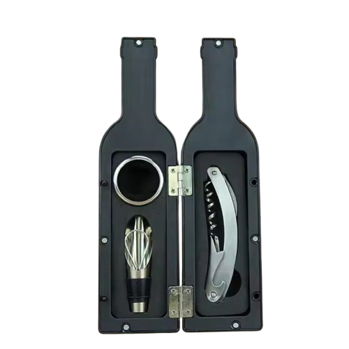 [10546] Set Descorchador Botella Vino Y Vertedor 3 Piezas Mods-790