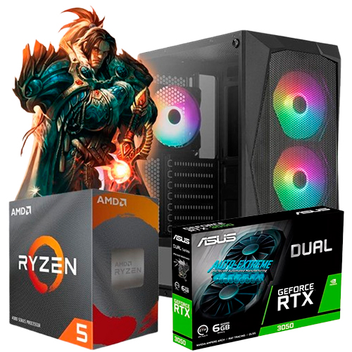 [10591] PC ARMADA GAMER AEROCOOL AMD RYZEN 5 5500, PLACA DE VIDEO RTX 3050, 16GB, SSD 480 GB, SIN SISTEMA, FUENTE AEROCOOL 600W 80+ BRONZE