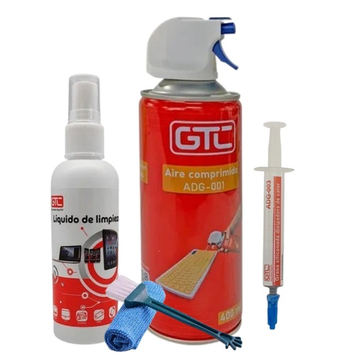 [10597] Gtc Combo Aire Comprimido + Kit De Limpieza + Grasa Siliconada