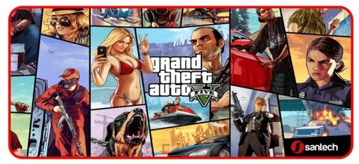Santech Mouse Pad Gamer Gta San Andreas Neoprene XXL 90X40 Cm Antideslizante  3Mm