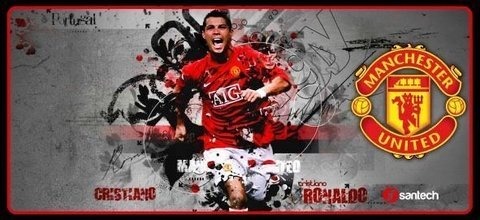 Santech Mouse Pad Gamer Cristiano Ronaldo Neoprene XXL 90X40 Cm Antideslizante  3Mm 
