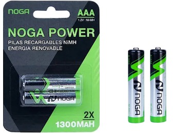 [10649] Noganet  Pilas Recargables Aaa 1300 Mah Blister X 2 1.2V