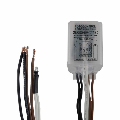 [10733] Sixelectric Fotocelula Fotocontrol Electrónico Con Sensor Orientable 1200W Fc1201