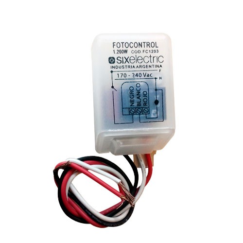 [10734] Sixelectric Fotocelula Fotocontrol Electrónico 3 Cables 1200W Fc1203