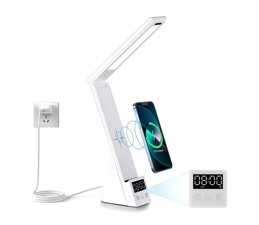 [10749] Pronext Velador Blanco Con Cargador De 15W Táctil 3 Intensidades Lamp 15W B