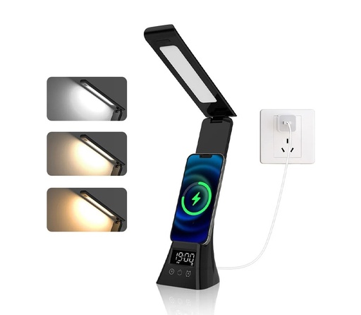 [10750] Pronext Velador Negro Con Cargador De 15W Táctil 3 Intensidades Lamp 15W N