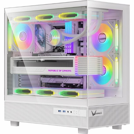 [10788] Formula V Gabinete Gamer Crystal Z8 Floe White Atx + 6 Fans Frgb 