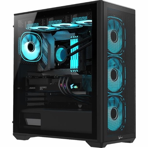 [10791] Formula V Gabinete Air Power G5 Plus Black Atx/Matx/Itx + 4 Fans Frgb 