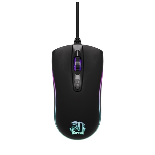 [10798] Raptor Gamer Mouse Storm Grip 4 Botones 3600Dpi Retroiluminado 7 Colores