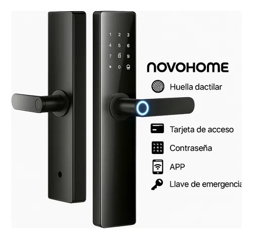 [10812] Novohome Nh-Sl25 Cerradura Electronica Inteligente Nh-sl25 Digital Smart Lock Con Huella Wifi App Tarjeta Contraseña 